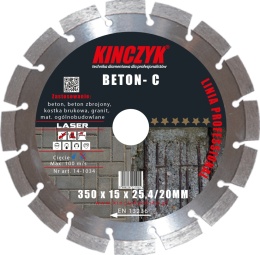 Tarcza diamentowa KIŃCZYK BETON - C 350mm