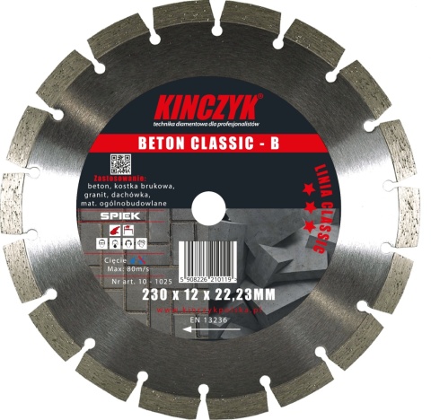 Tarcza diamentowa KIŃCZYK BETON CLASSIC B 350mm