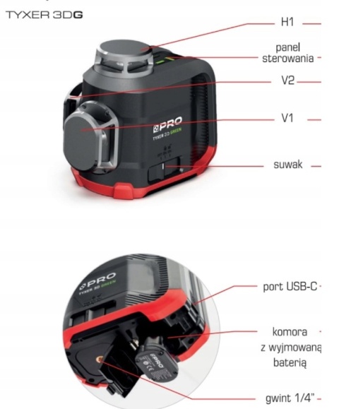 Laser krzyżowy PRO TYXER 3DG