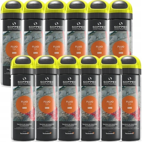 Farba geodezyjna Soppec FLUO+12 żółta - karton 12 szt.