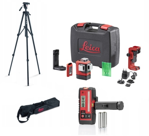 Laser krzyżowy Leica Lino L6G 3x360° + statyw + tyczka rozporowa