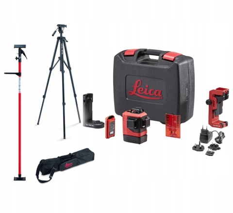 Laser krzyżowy Leica Lino L6R 3x360° + statyw + tyczka rozporowa