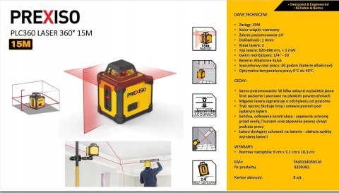 Laser krzyżowy Prexiso PLC360