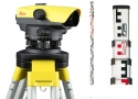Niwelator optyczny Leica NA332 – zestaw ze statywem i łatą