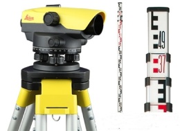 Niwelator optyczny Leica NA332 – zestaw ze statywem i łatą