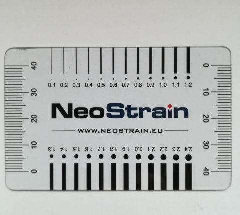 Szczelinomierz kartowy NeoStrain - wzornik rys